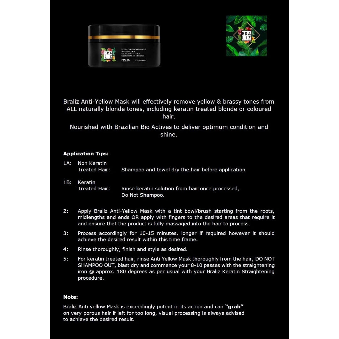 Braliz Anti-Yellow Mask