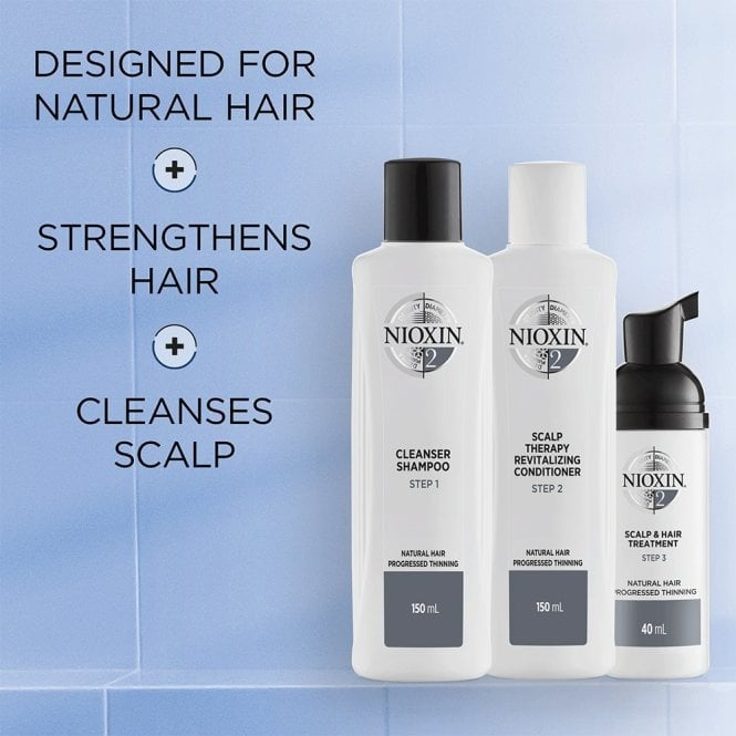 NIOXIN Hair Starter Kit System 2 for Natural Hair with Progressed Thinning