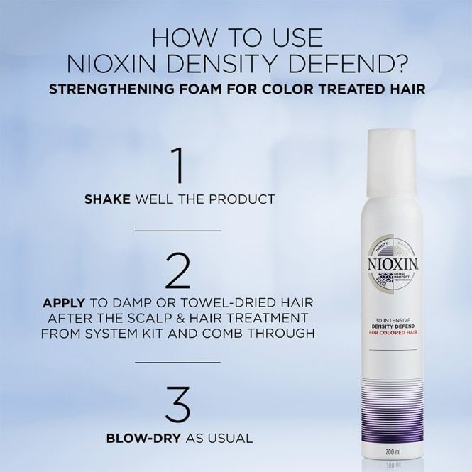 NIOXIN Intensive Density Defend Lightweight Strengthening Foam for Colour Treated Hair 200ml
