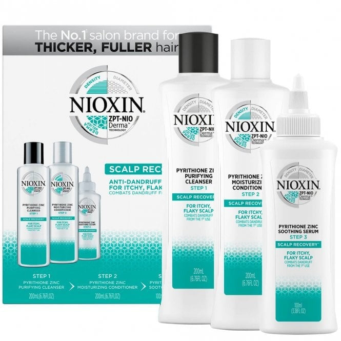 NIOXIN Scalp Recovery Anti-Dandruff 3-Step System Kit for Itchy, Flaky and Dry Scalps