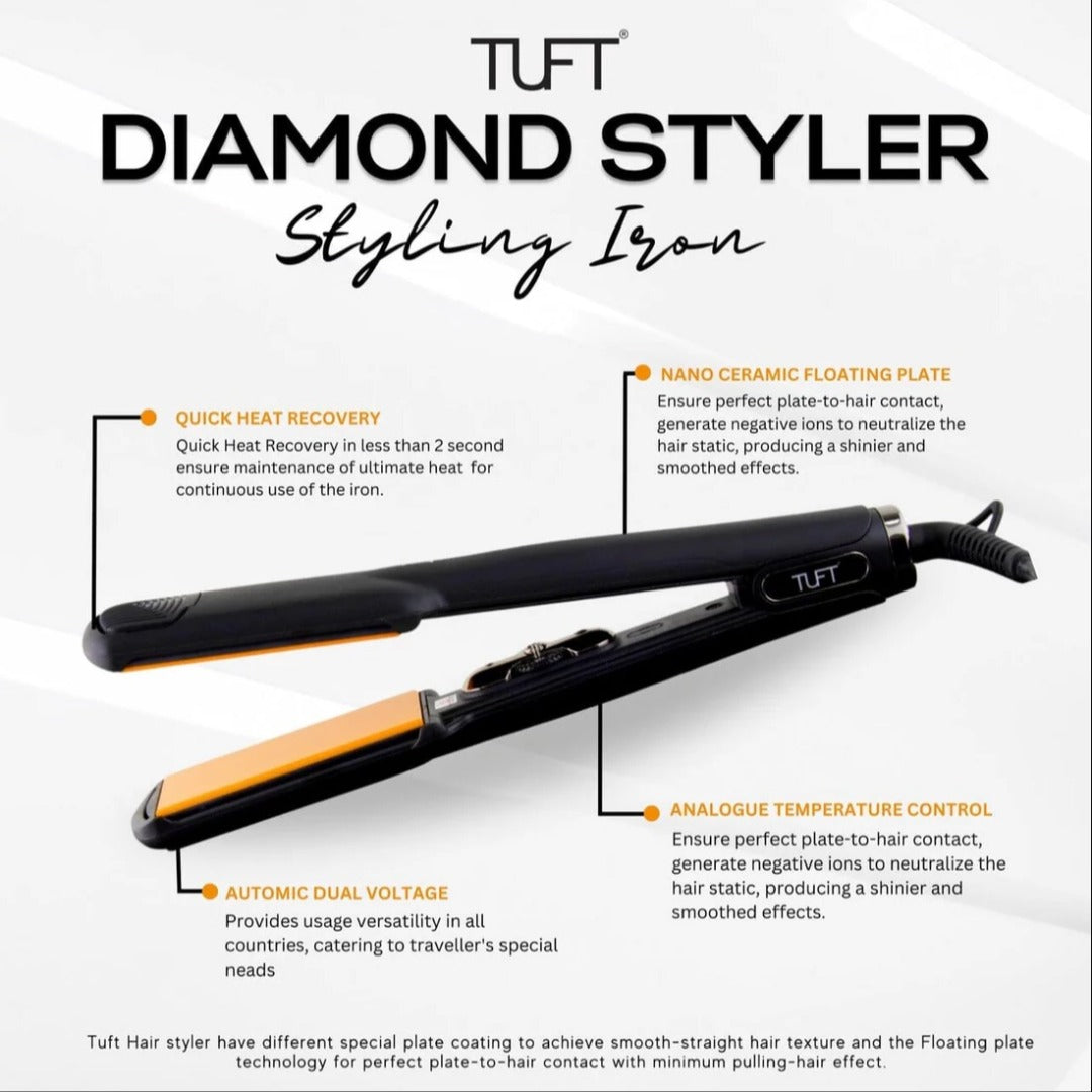 TUFT 2'' 6609 Diamond Plus Professional Hair Iron Pacific Ocean