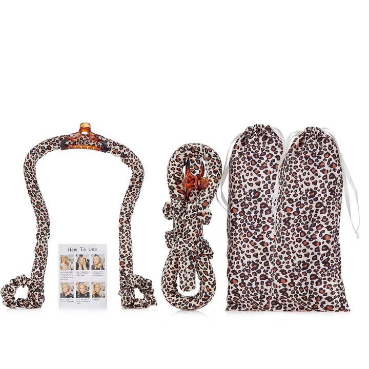 Zen Ten Salon Pro Heatless Curlers 3 Sets of Leopard Design