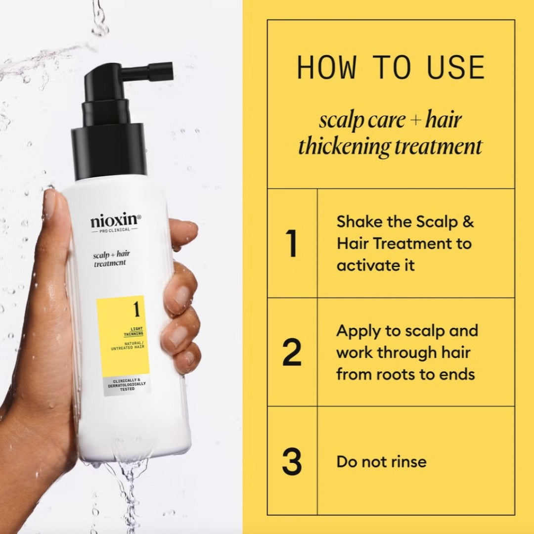 NIOXIN Treatment System 1 for Natural Hair with Light Thinning 100ml