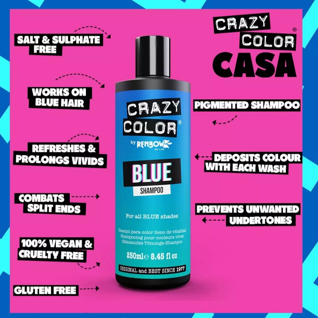Crazy Color Colour Protect Shampoo - Blue 250ml
