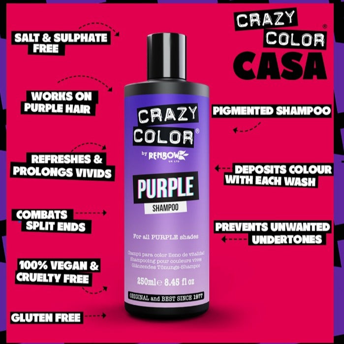 Crazy Color Colour Protect Shampoo - Purple 250ml