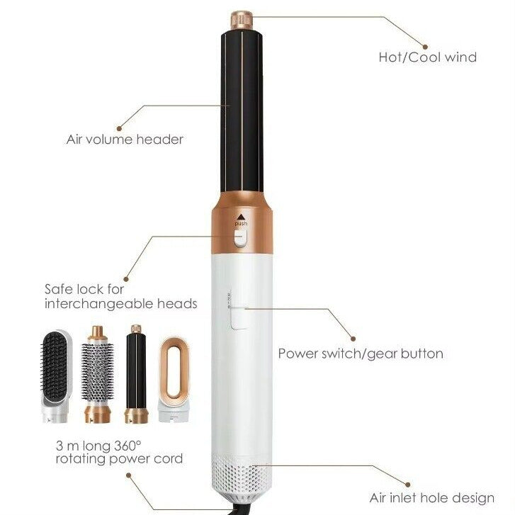 Zenten 5 in 1 Multi Airstyler Dryer Curl & Wrap