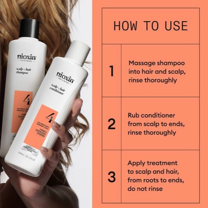 NIOXIN Hair Starter Kit System 4 for Coloured Treated Hair with Progressed Thinning