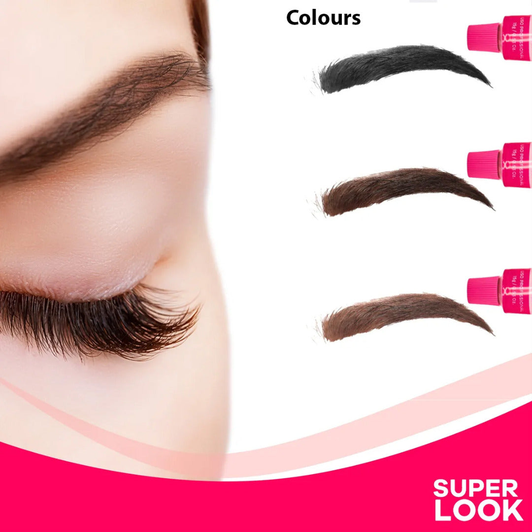 Super Look Professional Eyebrow Tinting Colour Kit + OX Developer