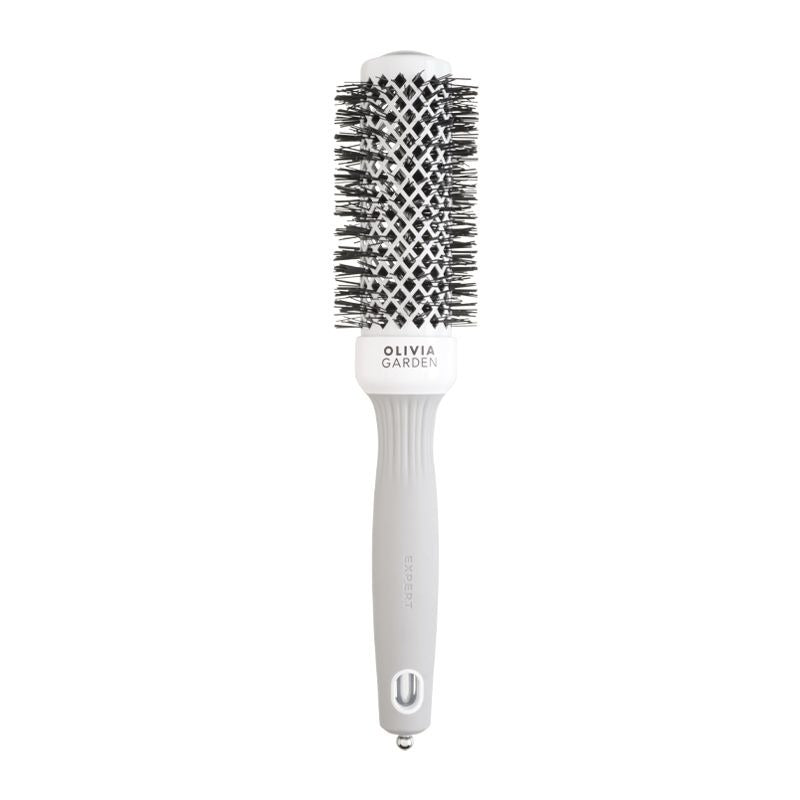 Olivia Garden Expert Blowout Shine Brush White and Grey