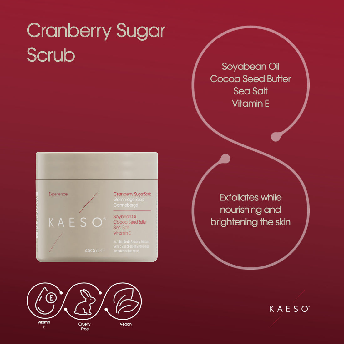 Kaeso Experience Cranberry Sugar Scrub 450ml