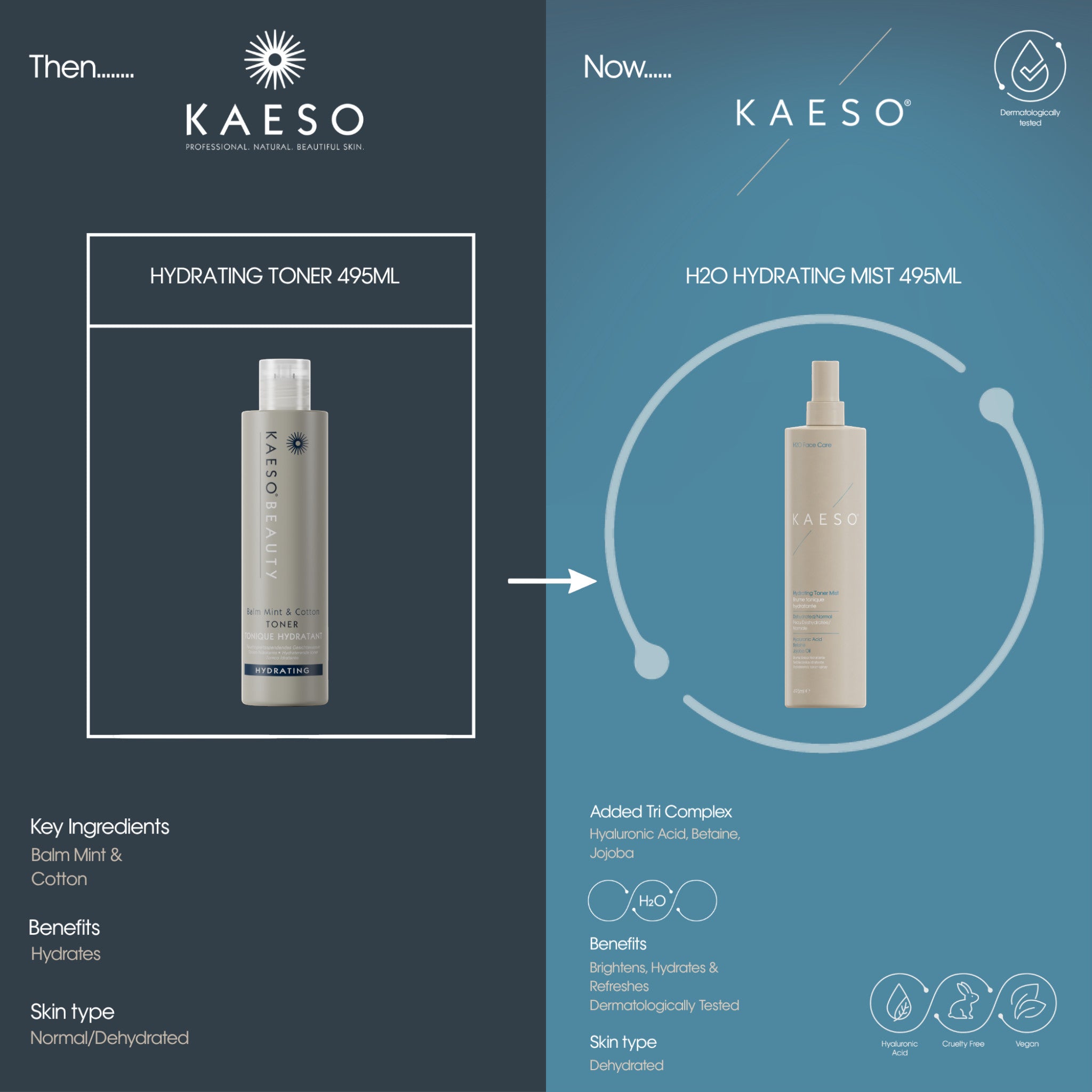 Kaeso H20 Hydrating Toner Mist 495ml