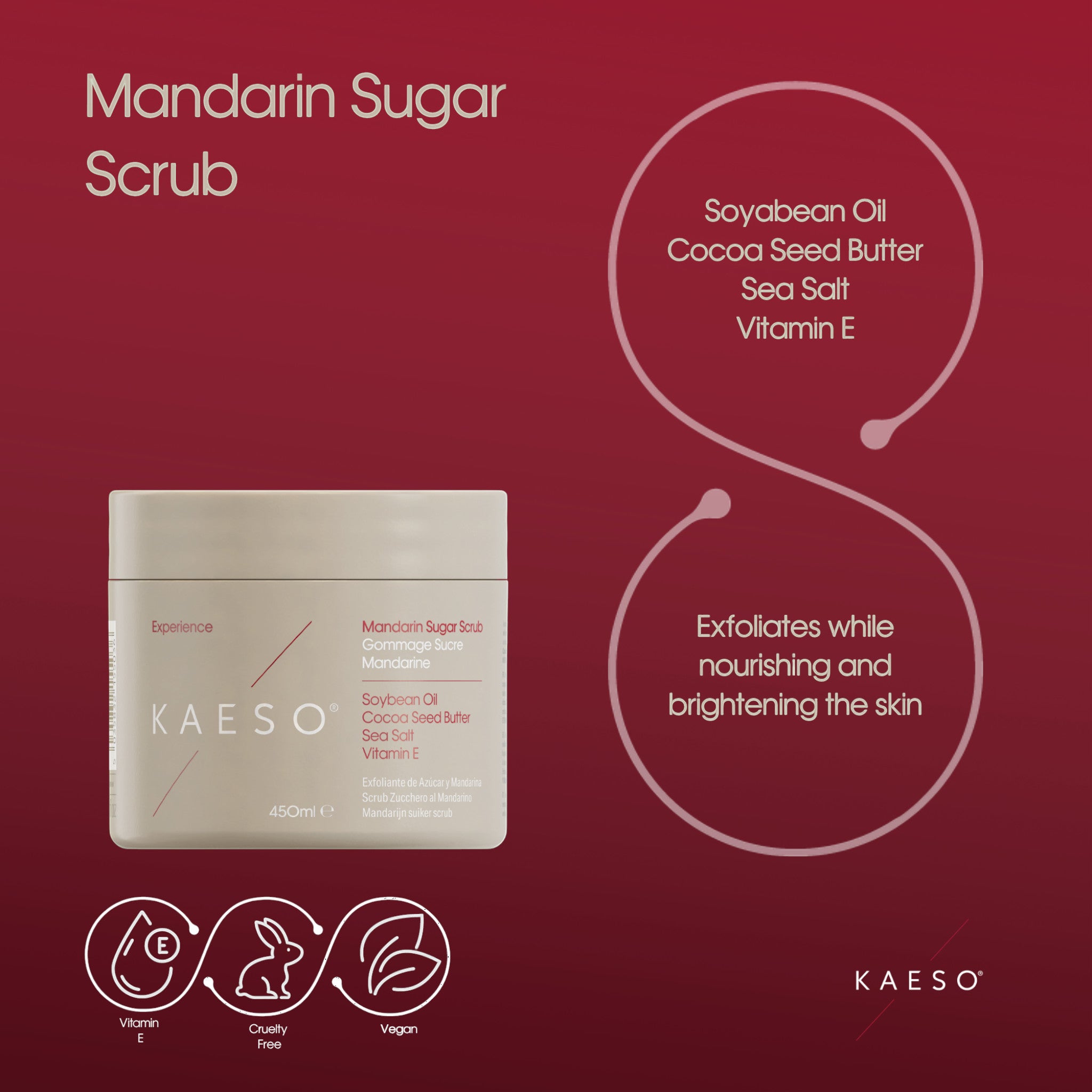 Kaeso Experience Mandarin Sugar Scrub 450ml