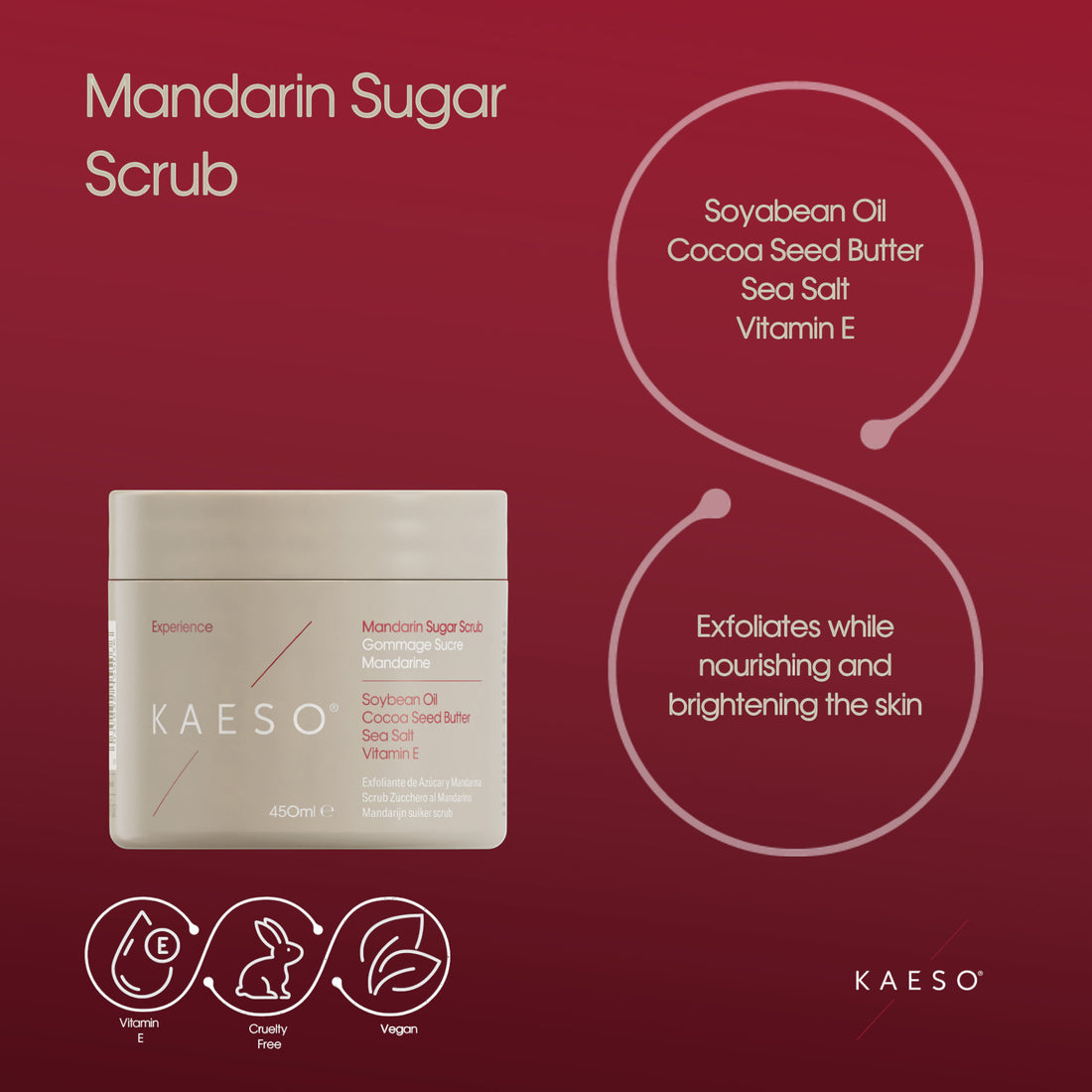 Kaeso Experience Mandarin Sugar Scrub 450ml