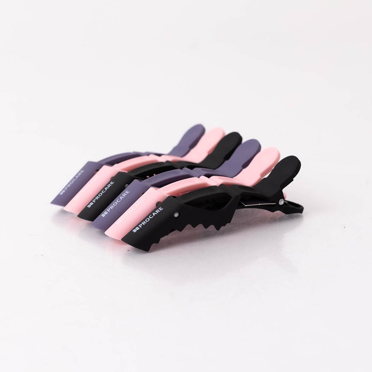 Procare Premium Hair Gator clips Grey/Pink/Black x 6