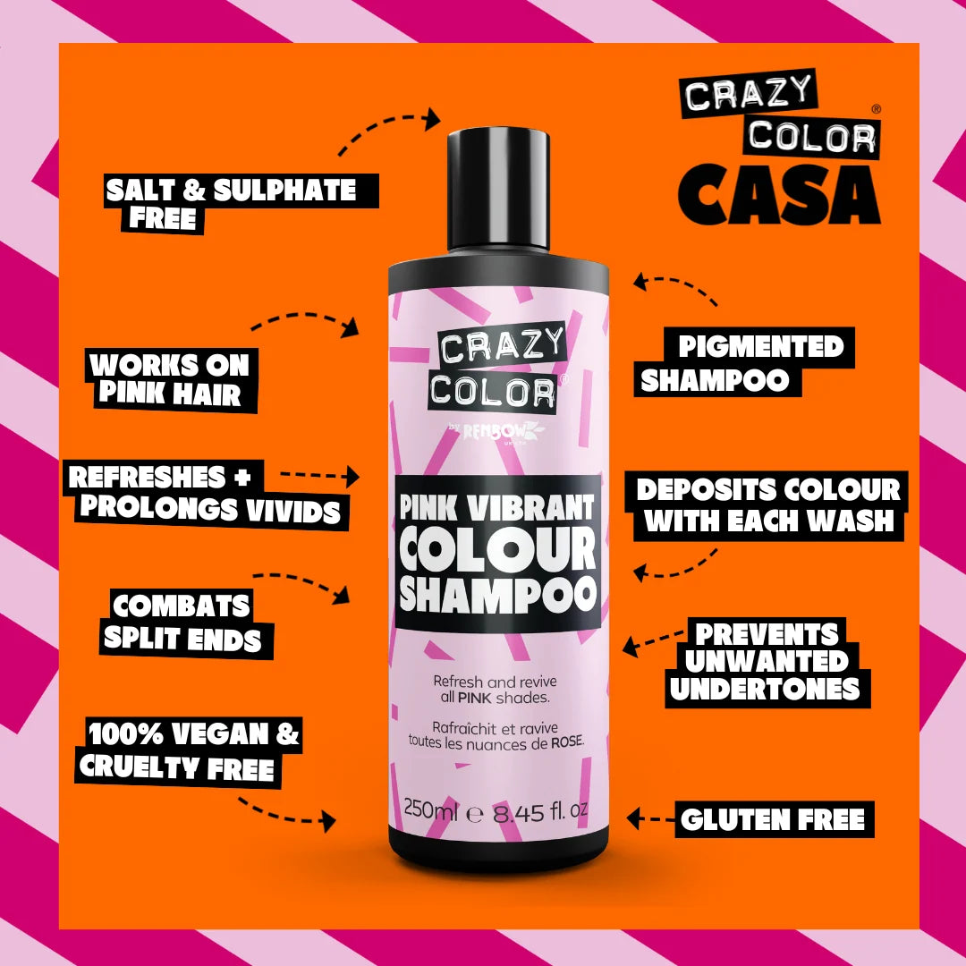 Crazy Color Colour Protect Shampoo - Pink 250ml