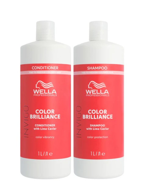 Wella INVIGO Brilliance Shampoo & Conditioner Fine Duo Packs with Pumps 1000ml