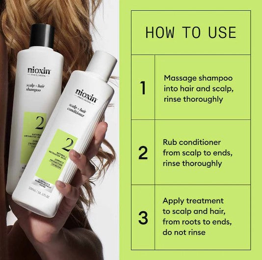 NIOXIN Hair Starter Kit System 2 for Natural Hair with Progressed Thinning