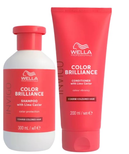 Wella INVIGO Color Brilliance Color Protection Duo Pack Coarse Shampoo 300ml and Vibrant Color Conditioner 200ml