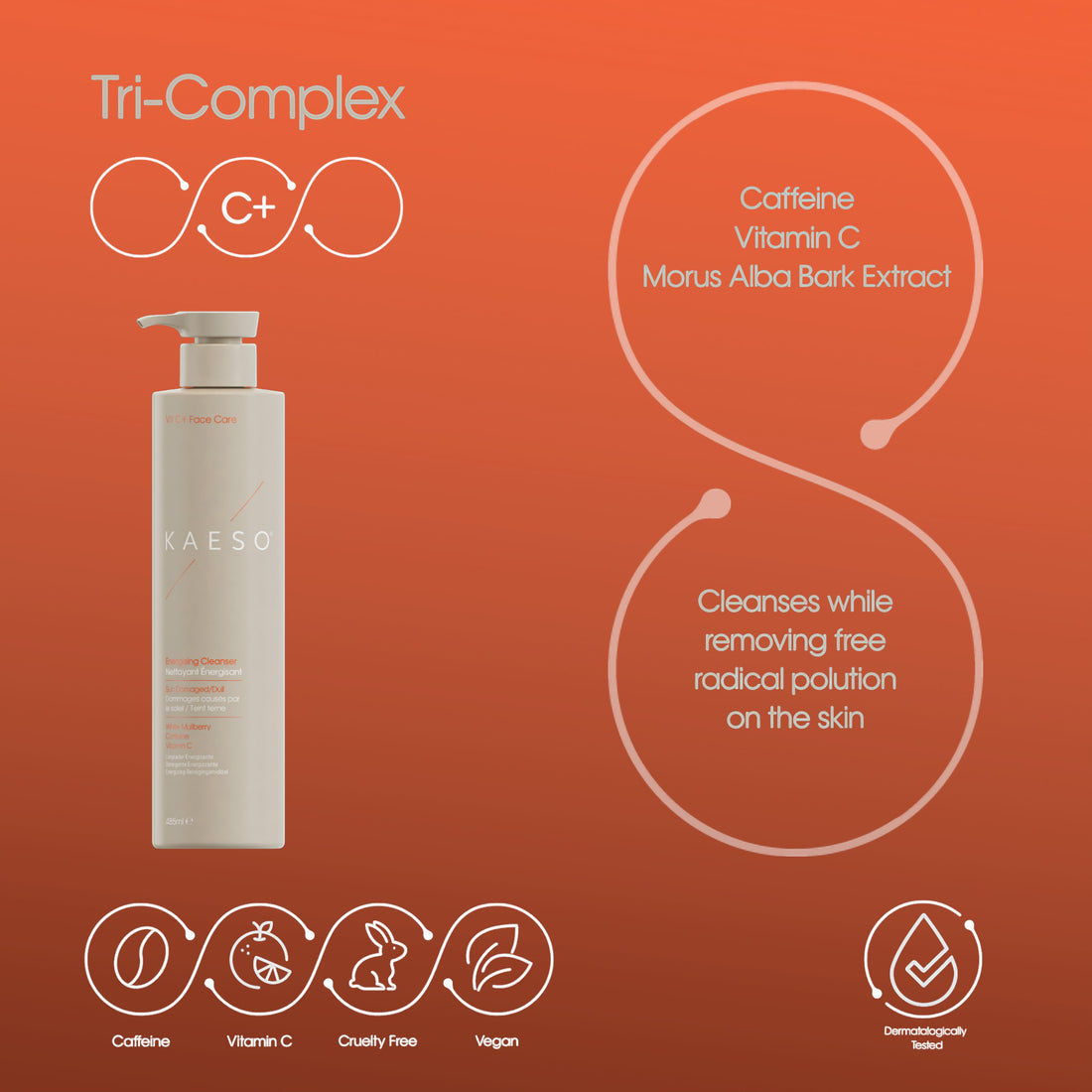 Kaeso Vitamin C+ Energising Cleanser 485ml