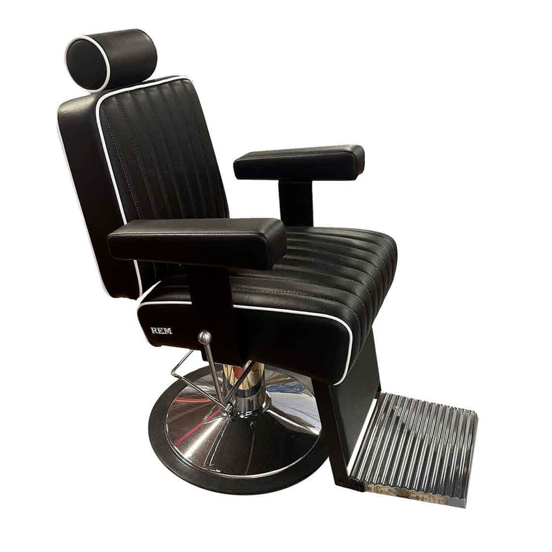 REM-Kingsman Barbers Chair Black with white piping and stitching-Next day despatch