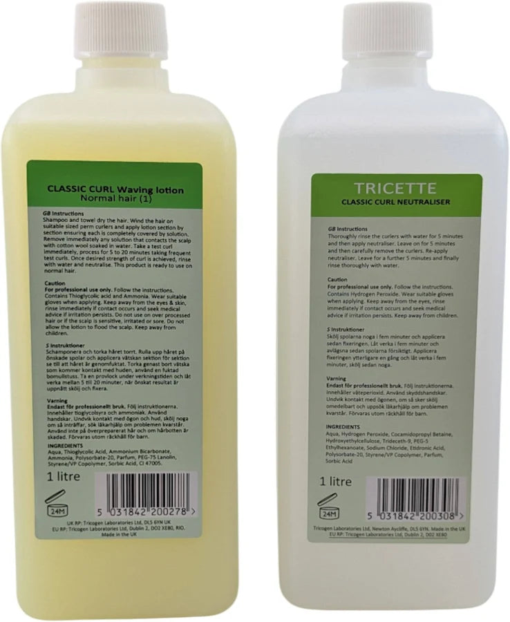 TRICETTE Classic Curl Waving Lotion and Neutraliser Duo set- 2000ml
